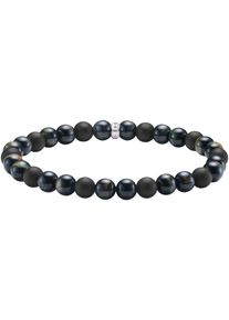 Armband Thomas Sabo "Talisman-Armband mit Beads" Gr. 21, bunt (silberfarben, schwarz, blau, schwarz, blau), Armb&auml;nder, Damen, 21, Silber 925 (recycelt), Armband, mit Obsidian, Tigerauge