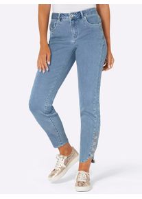 CR&Eacute;ATION L Bequeme Jeans CREATION L, Damen, Gr. 46, Normalgr&ouml;&szlig;en, blau (blau, bleached), 56% Baumwolle, 19% Polyester, 14% Lyocell, 10% Viskose, 1% Elasthan, unifarben, lang, Jeans Bequeme Jeans