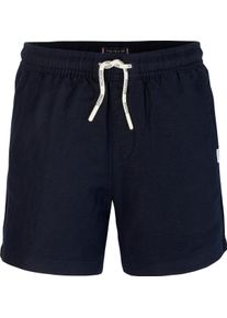 Shorts Tommy Hilfiger "LINEN VISCOSE SHORT", Jungen, Gr. 5 (110), N-Gr, blau (schwarz night navy), Web, Obermaterial: 53% Leinen, 47% Viskose, unifarben, regular fit, Hosen Shorts, mit Kordelzug, Logostickerei