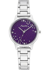 Quarzuhr, silber (silberfarben, lila), ANISTON JEWELRY & WATCHES, Armbanduhren, Damen, Quarzuhr, Armbanduhr, Damenuhr, analog, Glassteine, neue Kollektion