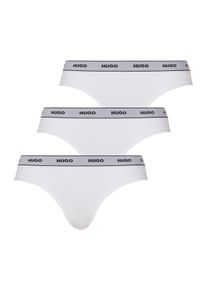 Slip HUGO UNDERWEAR "TRIPLET BRIEF STRIPE", Damen, Gr. S (44), 3 Stk., wei&szlig; (wei&szlig; 100), Jersey, Obermaterial: 95% Baumwolle, 5% Elasthan, unifarben, k&ouml;rpernah, Unterhosen Slip, mit kontrastfarbenem Logobund