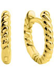 Paar Creolen Firetti "Schmuck Geschenk Silber 925 Ohrschmuck Ohrringe Kugeln", gold (gelbgoldfarben), Ohrringe, Damen, 11,5mm, Silber 925 (Sterlingsilber), Paar Creolen