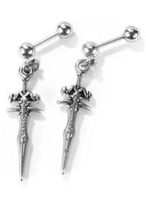 Paar Ohrstecker Firetti "Schmuck Geschenk Ohrschmuck Dolch", schwarz (edelstahlfarben, schwarz), Ohrringe, Damen, Edelstahl, Paar Ohrstecker