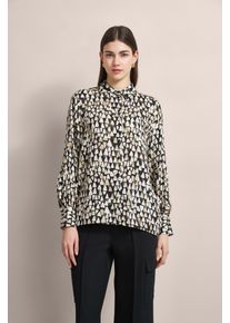 Langarmbluse Bugatti, Damen, Gr. 42, gr&uuml;n (oliv), 100% Viskose, unifarben, normal, ohne Ausschnitt, 2-Knopf-Manschette, Blusen Langarmbluse, mit grafischem Print