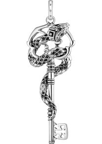 Kettenanh&auml;nger Thomas Sabo "Schlangen-Optik", silber (silberfarben, schwarz, schwarz), Schmuckanh&auml;nger, Damen, Silber 925 (recycelt), 18,06 g, Kettenanh&auml;nger, mit Zirkonia (synth.)