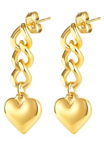 Paar Ohrstecker Firetti "Schmuck Geschenk Ohrschmuck Herz", gold (gelbgoldfarben), Ohrringe, Damen, Edelstahl, Paar Ohrstecker