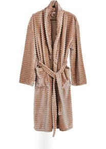 Bademantel done. Gr. S, taupe, L:120cm, Flanell, Hausm&auml;ntel, Bademantel