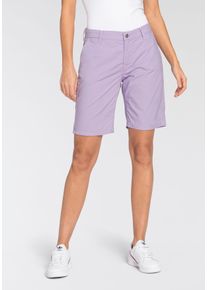 Chinoshorts MAC "Chino-Shorts", Damen, Gr. 34, N-Gr, lila (lavendel), Web, Obermaterial: 97% Baumwolle, 3% Elasthan, unifarben, figurbetont, Hosen Chinoshorts, Sommerhose Krempelbare Shorts
