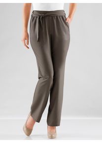 Palazzohose Classic Basics, Damen, Gr. 40, Normalgr&ouml;&szlig;en, gr&uuml;n (khaki), 100% Polyester, unifarben, lang, Hosen Palazzohose