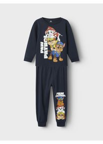 Schlafanzug name it "NMMASPEK PAWPATROL LS NIGHTSET NOOS CPLG", Jungen, Gr. 86 (92), blau (schwarz sapphire), Jersey, Obermaterial: 95% Baumwolle, 5% Elasthan, bedruckt, normal normal, Rundhals, abgesteppte Kante, Homewear-Sets Schlafanzug, mit tollen Prints