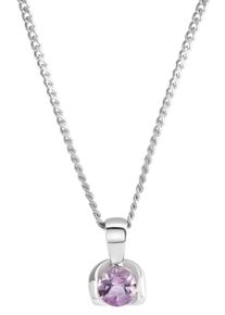 Kette mit Anh&auml;nger Firetti "Schmuck Geschenk Silber 925 Halsschmuck Halskette Panzerkette", bunt (silberfarben, lila), Halsketten, Damen, Silber 925 (Sterlingsilber), L: 42 B: 1mm, Kette mit Anh&auml;nger, mit Amethyst, B:1mm