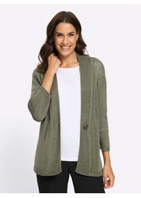 Strickjacke Inspirationen, Damen, Gr. 46, khaki, 100% Polyacryl, unifarben, Strickjacken Strickjacke