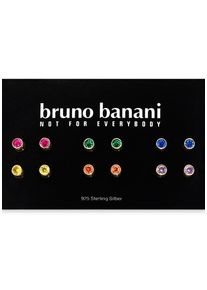 Ohrstecker-Set Bruno Banani "Mulitpack Schmuck Geschenk Silber 925 Ohrschmuckset Regenbogen", gold (gelbgoldfarben, mehrfarbig, mehrfarbig), Ohrringe, Damen, 4mm, Silber 925 (Sterlingsilber), Ohrstecker-Set, mit Zirkonia (synth.)
