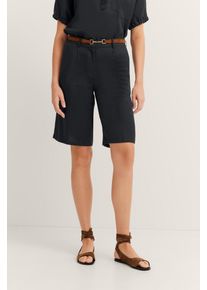 Shorts Bugatti, Damen, Gr. 34, Normalgr&ouml;&szlig;en, schwarz (290, schwarz), 100% Leinen, unifarben, normal, Hosen Shorts, aus Leinen