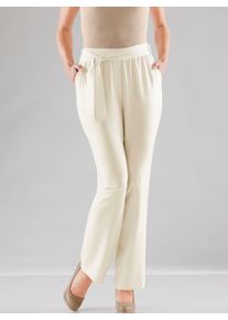 Palazzohose Classic Basics, Damen, Gr. 23, Kurzgr&ouml;&szlig;en, beige (ecru), 100% Polyester, unifarben, lang, Hosen Palazzohose