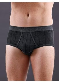 w&auml;schepur Slip W&Auml;SCHEPUR, Herren, Gr. 8, 2 Stk., grau (dunkelgrau, gestreift), 75% Baumwolle, 25% Polyester, Unterhosen Slip