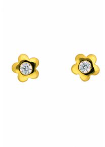 Adelia&acute;s Paar Ohrstecker ADELIA&acute;S "585 Gold Ohrringe Ohrstecker Bl&uuml;te mit Zirkonia", gold, Ohrringe, Damen, Gelbgold 585, Paar Ohrstecker