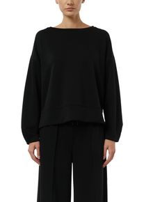 Sweater comma, Damen, Gr. 38, schwarz, Sweatware, Obermaterial: 49% Polyester, 45% Viskose, 6% Elasthan, unifarben, l&auml;ssig geschnitten h&uuml;ftbedeckend, Rundhals, Sweatshirts Sweater, unifarben, mit Viskose und Stretch