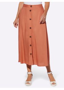 A-Linien-Rock Classic Basics, Damen, Gr. 54, orange (papaya), 100% Viskose, unifarben, wadenlang, R&ouml;cke A-Linien-Rock