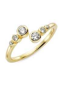 Fingerring "Schmuck Geschenk Silbering offen" Gr. 54, gelbgoldfarben, kristallwei&szlig;, ANISTON JEWELRY & WATCHES, Fingerringe, Damen, 54, Silber 925 (Sterlingsilber), 2,2mm, Fingerring, mit Zirkonia (synth.)