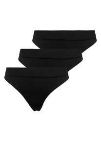 T-String Only "ONLVICKY RIB S-LESS THONG 3-PK NOOS", Damen, Gr. XS, 3 Stk., schwarz (schwarz pack:x 3), Jersey, Obermaterial: 94% Polyamid, 6% Elasthan, unifarben, Unterhosen T-String