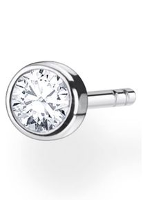 Single-Ohrstecker Thomas Sabo "wei&szlig;er Stein gold, wei&szlig;er Stein silber", bunt (silberfarben, wei&szlig;, kristallwei&szlig;), Ohrringe, Damen, 4mm, Silber 925 (recycelt), Single-Ohrstecker, mit Zirkonia (synth.)