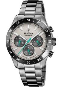 Chronograph Festina "Ceramic", schwarz, Armbanduhren, Herren, Chronograph, Quarzuhr, Armbanduhr, Herrenuhr, analog, Edelstahlband, Keramikl&uuml;nette