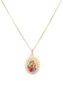 Kette mit Anh&auml;nger Firetti "Schmuck Geschenk Gold 375 Halsschmuck Halskette Goldkette Venezianer", bunt (gelbgoldfarben, rot, blau), Halsketten, Damen, Gelbgold 375, L: 45, Kette mit Anh&auml;nger, mit Emaille
