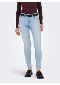 Skinny-fit-Jeans Only "ONLWAUW MID SKINNY DNM TAI640", Damen, Gr. XL, L&auml;nge 30, light blau denim, Denim/Jeans, Obermaterial: 83% Baumwolle, 15% Polyester, 2% Elasthan, unifarben, Jeans Skinny-fit-Jeans