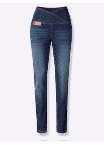 Bequeme Jeans Casual Looks, Damen, Gr. 46, Normalgr&ouml;&szlig;en, blau (dunkelblau), 81% Baumwolle, 17% Polyester, 2% Elasthan, unifarben, lang, Jeans Bequeme Jeans