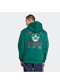 Langarmshirt adidas originals "GRAPHIC HOODIE", Damen, Gr. L, gr&uuml;n (collegiate gr&uuml;n), Obermaterial: 70% Baumwolle, 30% Polyester, normal, Rundhals, Shirts Langarmshirt, sportlicher Stil, Rundhalsausschnitt, Vintage-Grafiken