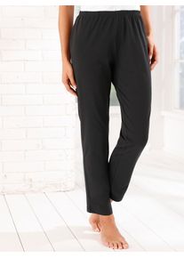 Homewearpants, Damen, Gr. 46, Normalgr&ouml;&szlig;en, schwarz (schwarz, grau, meliert), 100% Baumwolle, Doppelpack-Farbe grau-meliert:15% Viskose, 85% Baumwolle, unifarben, lang, Hosen Homewearpants
