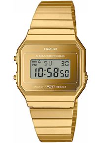 Chronograph CASIO VINTAGE, gold (goldfarben), Armbanduhren, Damen, Chronograph, Quarzuhr, Armbanduhr, Damenuhr, Herrenuhr,Digitaluhr, Edelstahlarmband