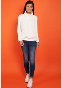 Rollkragenpullover Seidel Moden, Damen, Gr. 52, wei&szlig; (sanftes wei&szlig;), Strick, Obermaterial: 81% Polyester, 16% Viskose, 3% Elasthan, Strukturmuster, regular fit taillenbedeckt, ohne Ausschnitt, B&uuml;ndchen, Pullover Rollkragenpullover, mit Logo Patch, MADE IN GERMANY