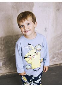 Langarmshirt name it "NMMJUMBO POKEMON NREG LS TOP BOX SKY", Jungen, Gr. 92, blau (dusty blau), Jersey, Obermaterial: 95% Baumwolle, 5% Elasthan, bedruckt, regular fit normal, Rundhals, Shirts Langarmshirt
