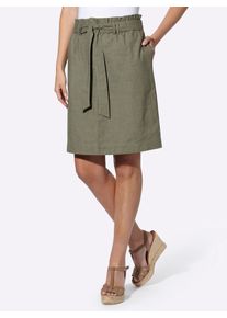 Cargorock Heine, Damen, Gr. 50, khaki, 55% Leinen, 45% Baumwolle, unifarben, kurz, R&ouml;cke Cargorock