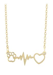 Adelia&acute;s Gliederkette ADELIA&acute;S "Damen Halskette &iquest; Herz aus Edelstahl 43+5" Gr. 48, gold, Halsketten, Damen, Edelstahl, Gliederkette