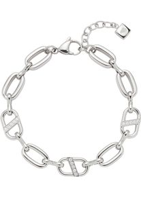 Armband Leonardo "Narea", silber (edelstahlfarben, kristallwei&szlig;, kristallwei&szlig;), Armb&auml;nder, Damen, 22cm, Edelstahl, Armband, mit Zirkonia (synth.)