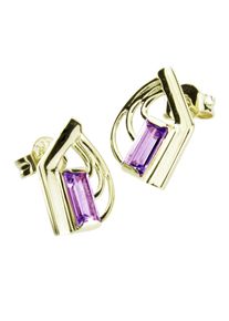 Paar Ohrstecker OSTSEE-SCHMUCK "- Mindy - Gold 333/000 - Amethyst" Gr. 14, gold (gold 333, goldfarben, gelb), Ohrringe, Damen, Gelbgold 333, Paar Ohrstecker
