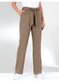 Palazzohose Classic Basics, Damen, Gr. 38, Normalgr&ouml;&szlig;en, grau (taupe), 100% Polyester, unifarben, lang, Hosen Palazzohose