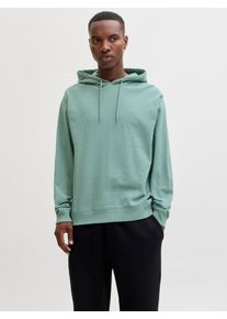 Jack & Jones Kapuzensweatshirt JACK & JONES "JJCOLLEGE LOGO SWEAT HOOD", Herren, Gr. S, mineral blau, Sweatware, Obermaterial: 80% Baumwolle, 20% Polyester, unifarben, relaxed fit h&uuml;ftlang, Rundhals, Rippb&uuml;ndchen, Sweatshirts Kapuzensweatshirt