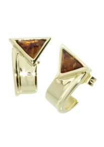 Paar Ohrstecker OSTSEE-SCHMUCK "- Ingiara - Silber 925/000, vergoldet - Bernstein" Gr. 14, gold (goldfarben, gelb), Ohrringe, Damen, Silber 925 (Sterlingsilber), Paar Ohrstecker