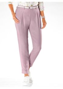 Bundfaltenhose Inspirationen, Damen, Gr. 46, Normalgr&ouml;&szlig;en, mauve, 94% Polyester, 6% Elasthan, Hosen Bundfaltenhose