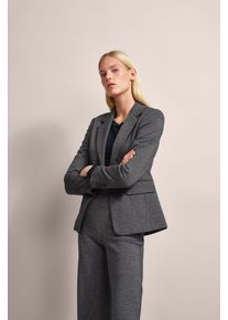 Kurzblazer Bugatti, Damen, Gr. 44, grau (dunkelgrau), 60% Polyester, 38% Baumwolle, 2% Elasthan, unifarben, normal, Blazer Kurzblazer, mit Struktur