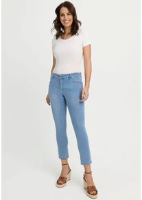 7/8-Jeans WONDERJEANS "Ankle Straight", Damen, Gr. 44, L&auml;nge 27, blau (sea blau), Denim/Jeans, Obermaterial: 58% Baumwolle, 21% Polyester, 19% Viskose, 2% Elasthan, unifarben, slim fit 7/8-L&auml;nge, Jeans 7/8-Jeans, Slim Fit