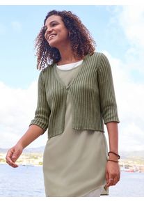 Bolero Casual Looks, Damen, Gr. 40, khaki, 100% Baumwolle, unifarben, Strickjacken Bolero