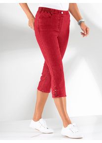 Caprijeans Classic Basics, Damen, Gr. 46, Normalgr&ouml;&szlig;en, rot, 96% Baumwolle, 4% Elasthan, unifarben, 3/4-L&auml;nge, Jeans Caprijeans