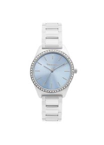 Quarzuhr Tamaris, silberfarben, hellblau, Armbanduhren, Damen, Quarzuhr, Armbanduhr, Damenuhr, Edelstahlarmband, analog, Glassteine