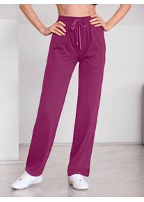 Sporthose Catamaran, Damen, Gr. 44/46, Normalgr&ouml;&szlig;en, lila (schwarz, malve), 100% Baumwolle, unifarben, lang, Hosen Sporthose
