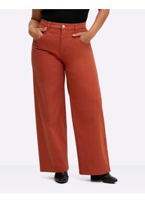 High-waist-Jeans sheego, Damen, Gr. 46, Normalgr&ouml;&szlig;en, rostrot, 98% Baumwolle, 2% Elasthan, unifarben, lang, Jeans High-waist-Jeans